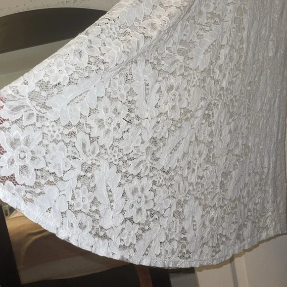 High rise super wide leg Lace pants white Size L - Picture 13 of 17